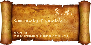 Kaminszky Anasztáz névjegykártya